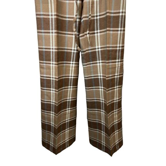 Patrizia Pepe Classic Plaid mid rise Brown 100% Wool Pants sz 40 - Picture 4 of 14